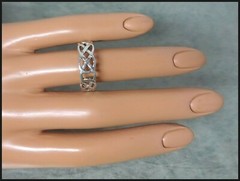 Vintage Sterling Silver Openwork Celtic Knot Design Band Ring Size 9.5 THAILAND