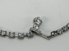 Vintage Rhinestone Crystal Silver-Tone BIB Statement Necklace Choker ~ 15-in