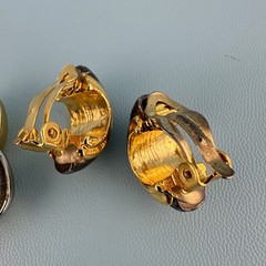 Vintage Clip On Earrings Lot Gold Silver Two Tone Huggie X Shape Leaf Climber