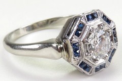 Antique Art Deco 1920’s Diamond Engagement Ring Size 7.25 UK-O 14KW Gold EGL USA