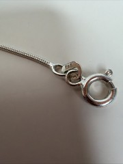 VINTAGE 925 STERLING SILVER SLIDING GLASS BEADS ITALY NECKLACE 18”