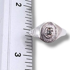 Initial Letter C Signet 925 Sterling Silver Child Baby Ring Size 3
