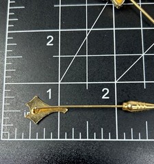 Bundle of 4 Lapel Stick Pins 1/20 12K GF Gold Tone Faux Stones Accessory Jewelry
