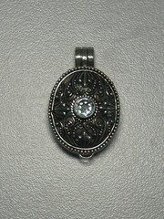 VTG Sterling 925 Hallmark Scrolls Flowers & Swirls Photo Locket Pendant Necklace