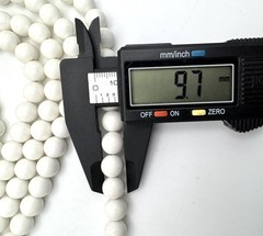 Vintage White 10mm Round Bead Necklace 27″ Plastic Lucite Acrylic Estate