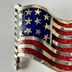 Vintage Sterling Silver .925 American Patriotic Flag Pin USA