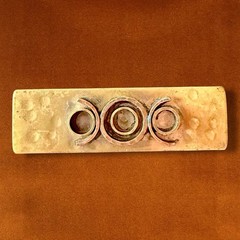 Mid Century Modern Brooch Gold Tone Geometric Brutalist Swirl Vintage