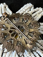 Vintage Miriam Haskell Daisy Brooch Retro Flower Power Wired Glass Seed Bead Pin