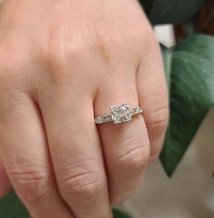 Vintage Platinum Engagement Ring 0.80CT.Natural Euro Cut Diamond Circ 1930’s