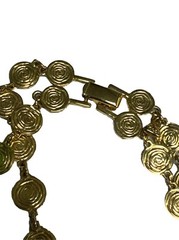 Liz Claiborne Signed Vintage 32″ Double Strand Gold Tone Coin Disc Necklace