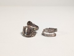 Vintage Roger’s Spoon Ring Silver Plate Tone Size 5.5 & 7.5 Adjustable Lot of 2