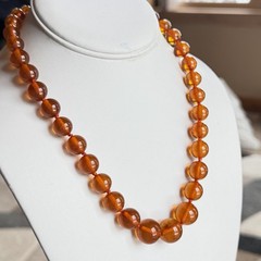 Vtg Beautiful Baltic Balls AMBER Beads Knotted Honey Color Necklace 36g