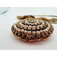 Rare Miriam Haskell Signed 5 Strand Necklace Wired Faux Pearl Leaf Pendant VTG