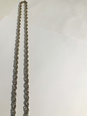 Vintage 1960s Silver Tone Resin Ball Tie Rope Chain Necklace 24” 24mm Balls