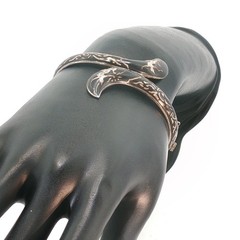 Vintage Siam Sterling Niello Bypass Bracelet – Twin Lizard Motif, Black Enamel