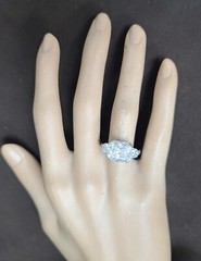14k White Gold Engagement Ring 6.18ct Lab Grown Simulate Diamond Cushion Shape