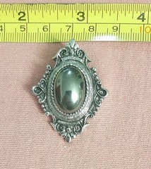 Vintage Sarah Coventry Mystique Hematite Cabochon Brooch Pin Pendant