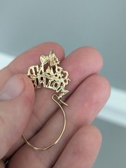 Vintage Sterling Silver 925 Gold Vermeil #1 Grandmother Charm Holder Pendant GUC