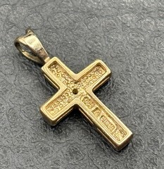 Vintage Ross Simons Diamond Vermeil Sterling Silver Cross Pendant Charm