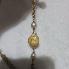 Vintage MIRIAM HASKELL Signed COIN Pendant Necklace LUDWIG WILHELM Gold-tone N29