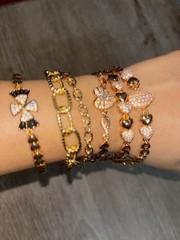 100 Piece cubic Zirconia And Mix Gold Plated Bracelets