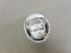 RARE VINTAGE NAPIER CRYSTAL RHINESTONE HUGE DOMED ADJUSTABLE COCKTAIL RING