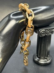 Michael Kors Gold Tone & Light Resin Chain Link T-Bar Bracelet 7”
