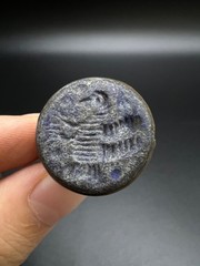 Rare Antique Lapis Lazuli Scorpion Intaglio Ring Size 7 Hand Carved Lapis