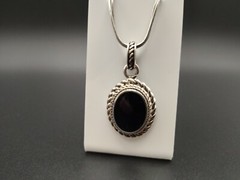 Black Onyx Pendant 1″ x 1″ (NO CHAIN)