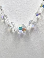 Vintage Necklace Crystal Aurora Borealis Single Strand 14 inch