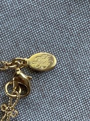Vintage Kirks Folly Moonglow Portrait Pendant, AB Crystal Necklace, 32″, Retired