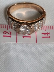 Vintage Thailand Fine Costume Cubic Zirconia Gold Tone Ring Size 7