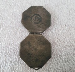 Antique Locked Pendant Sterling Silver Octagon Shaped Engine Art Deco for Repair