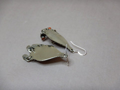 VINTAGE STERLING SILVER LAPIS TURQUOISE AND CORAL PIERCED DROP EARRINGS 3155