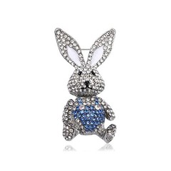 Rhinestone Moving Rabbit Brooch Pin for Women Girls Fashion Crystal Enamel Lo…