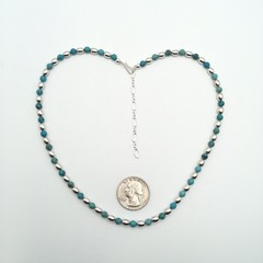 Silver Schark Handmade Sterling Silver & Turquoise Choker Necklace 16-19″ #41