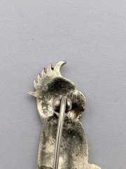 Vtg Australia Sterling Silver Cockatoo Parrot Brooch Pin 925 Map Mark C-Clasp