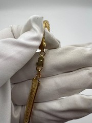 Vintage 1980’s-1990’s Herringbone Chain Necklace Gold-tone Clasp Closure Elegant