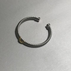 Vintage Cable Cuff Bracelet With Gold X 5MM