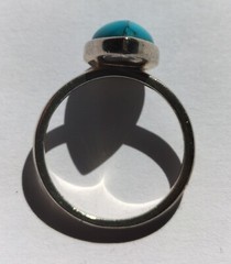 Vintage Teardrop-Shaped Natural Australian Turquoise Silver Ring Size P(17.75mm)