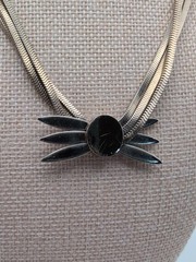 Vintage Monet Priscilla 3 Strand Gold Tone Necklace “Slider” Bow Bolo 17 inches