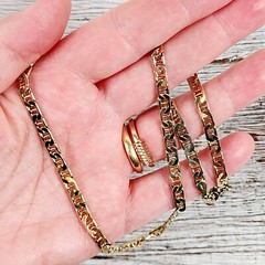 ANCHOR MARINER STERLING SILVER 925 CHAIN LINK NECKLACE 17.75″ GOLD PLATED