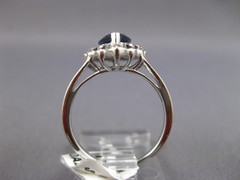 WIDE 1.52CT DIAMOND & AAA SAPPHIRE 14KT WHITE GOLD 3D PEAR SHAPE ENGAGEMENT RING