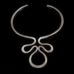 Anna Greta Eker Norway Sterling Silver Modernist Torque Necklace 58g 925s