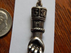 Antique Figa 800 Silver Lucky Pendant Very Good Detail