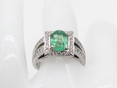 Designer $8000 3.50ct AAA+++ Colombian Emerald Diamond Platinum HALO Ring 10g