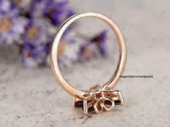Beautiful 2Ct Pear Red Garnet Butterfly Engagement Ring 14K Yellow Gold Finish