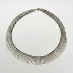 Vintage Sterling Silver 925 Italy Etched Fan Fringe Collar Necklace 15.5” 36.1g