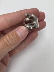 Anna Greta Eker AGE Sterling Silver Norway 5 Prong Jester Modernist Ring Size 8