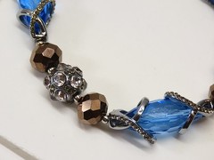 Vintage Signed Vera Wang Necklace Beaded Crystal Glass D5377